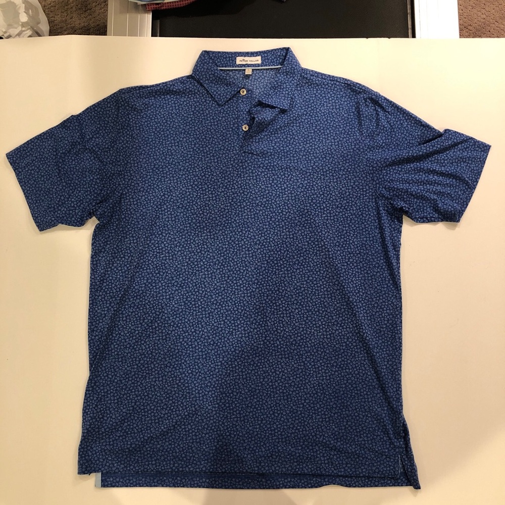 Peter Millar Lightweight PERFORMANCE POLO Shirt. Large. Blue. GUC